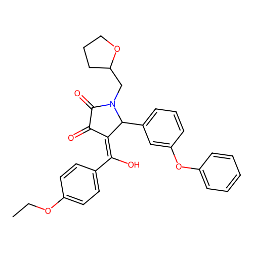 4-(4-ethoxybenzoyl)-3-hydroxy-1-[(oxolan-2-yl)methyl]-5-(3-phenoxyphenyl)-2,5-dihydro-1H-pyrrol-2-one structure