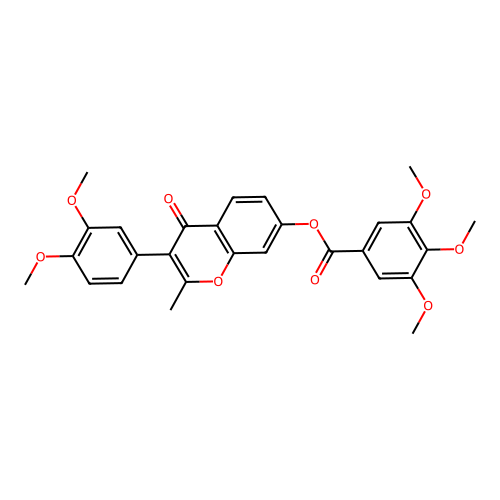 3-(3,4-dimethoxyphenyl)-2-methyl-4-oxo-4H-chromen-7-yl 3,4,5-trimethoxybenzoate structure
