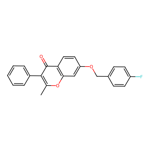 7-[(4-Fluorophenyl)methoxy]-2-methyl-3-phenylchromen-4-one structure