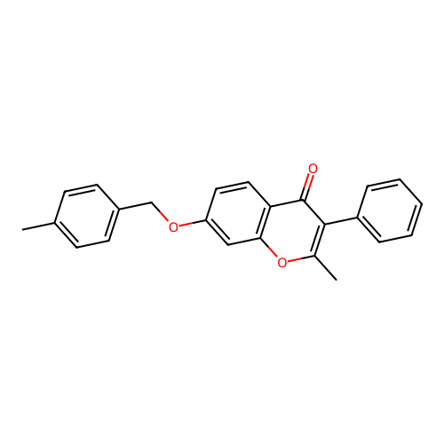 2-Methyl-7-[(4-methylphenyl)methoxy]-3-phenylchromen-4-one structure