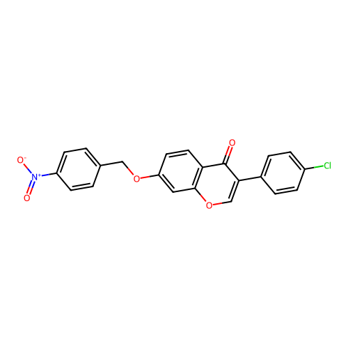 3-(4-Chlorophenyl)-7-[(4-nitrophenyl)methoxy]chromen-4-one structure