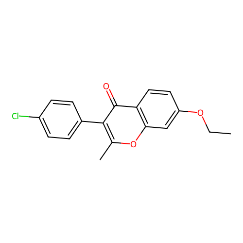 3-(4-Chlorophenyl)-7-ethoxy-2-methylchromen-4-one structure