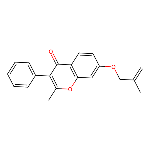 2-Methyl-7-(2-methylprop-2-enyloxy)-3-phenylchromen-4-one structure