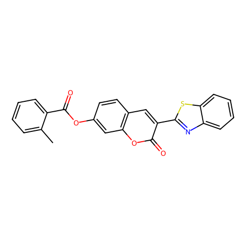 3-Benzothiazol-2-yl-2-oxochromen-7-yl 2-methylbenzoate structure