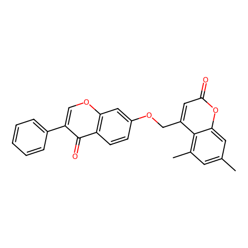 5,7-Dimethyl-4-[(4-oxo-3-phenylchromen-7-yloxy)methyl]chromen-2-one structure