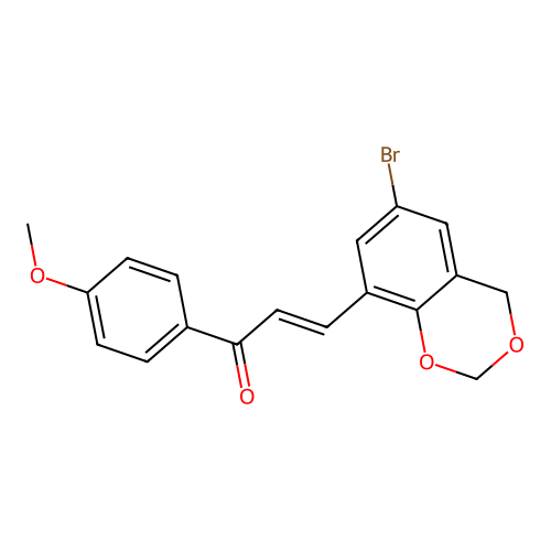 (2E)-3-(6-bromo-4H-1,3-benzodioxin-8-yl)-1-(4-methoxyphenyl)prop-2-en-1-one structure