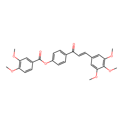 4-[(2E)-3-(3,4,5-trimethoxyphenyl)prop-2-enoyl]phenyl 3,4-dimethoxybenzoate structure