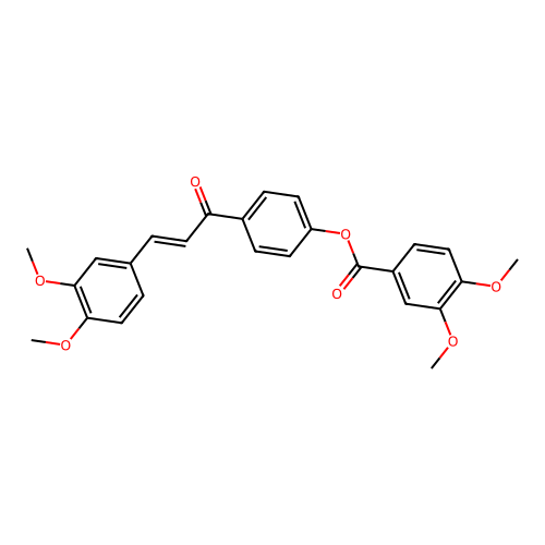 4-[(2E)-3-(3,4-dimethoxyphenyl)prop-2-enoyl]phenyl 3,4-dimethoxybenzoate structure