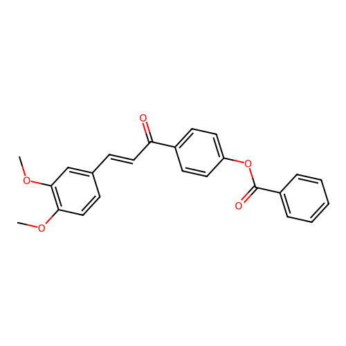 4-[(2E)-3-(3,4-dimethoxyphenyl)prop-2-enoyl]phenyl benzoate structure