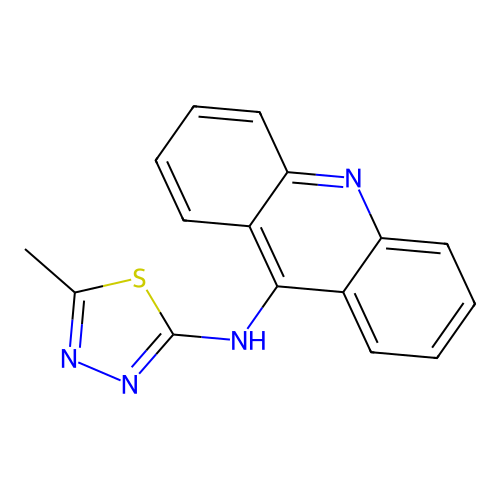 Acridin-9-yl-(5-methyl-[1,3,4]thiadiazol-2-yl)-amine structure