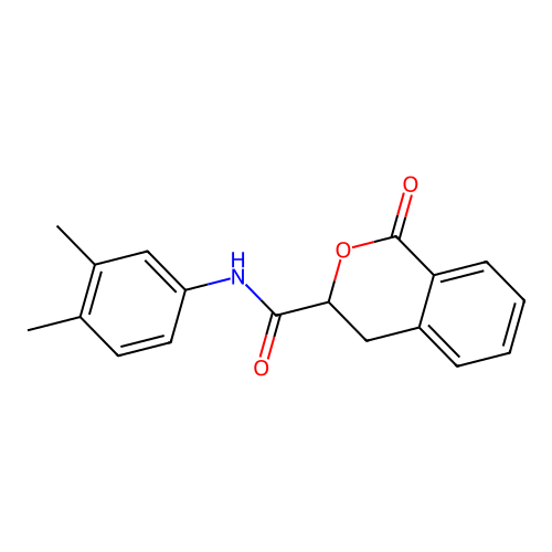 N-(3,4-dimethylphenyl)-1-oxo-3,4-dihydro-1H-isochromene-3-carboxamide structure