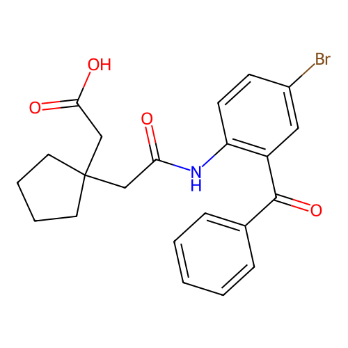 2-[1-[(2-benzoyl-4-bromo-phenyl)carbamoylmethyl]cyclopentyl]acetic Acid structure