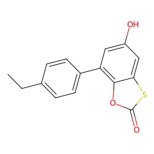 7-(4-Ethylphenyl)-5-hydroxy-1,3-benzoxathiol-2-one structure