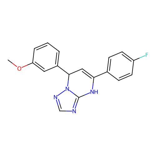 5-(4-fluorophenyl)-7-(3-methoxyphenyl)-1,7-dihydro-[1,2,4]triazolo[1,5-a]pyrimidine structure