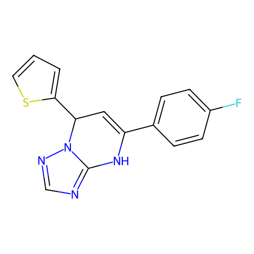 5-(4-Fluorophenyl)-7-(thiophen-2-yl)-4,7-dihydro[1,2,4]triazolo[1,5-a]pyrimidine structure