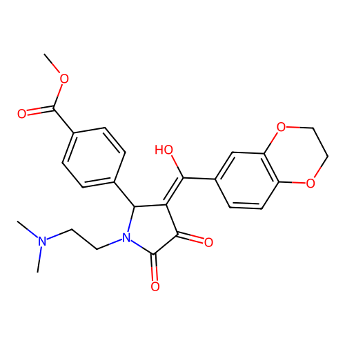 methyl 4-(3-(2,3-dihydrobenzo[b][1,4]dioxine-6-carbonyl)-1-(2-(dimethylamino)ethyl)-4-hydroxy-5-oxo-2,5-dihydro-1H-pyrrol-2-yl)benzoate structure