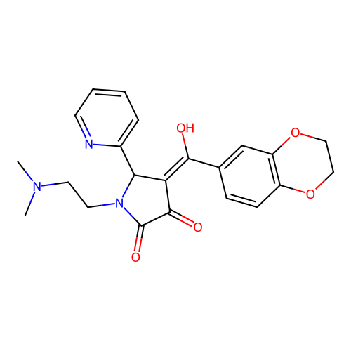 4-(2,3-dihydrobenzo[b][1,4]dioxine-6-carbonyl)-1-(2-(dimethylamino)ethyl)-3-hydroxy-5-(pyridin-2-yl)-1H-pyrrol-2(5H)-one structure