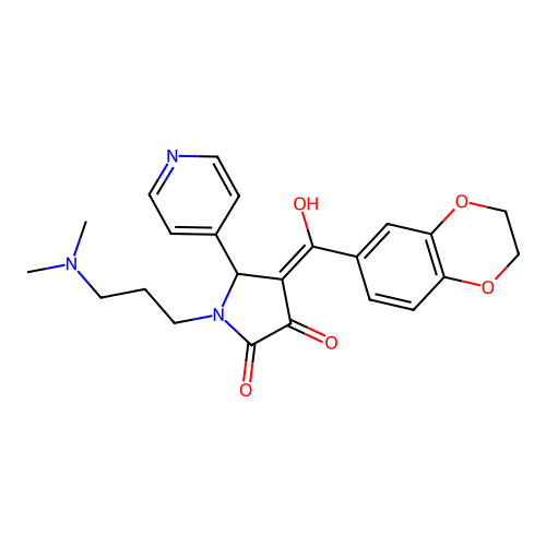 4-(2,3-dihydrobenzo[b][1,4]dioxine-6-carbonyl)-1-(3-(dimethylamino)propyl)-3-hydroxy-5-(pyridin-4-yl)-1H-pyrrol-2(5H)-one structure