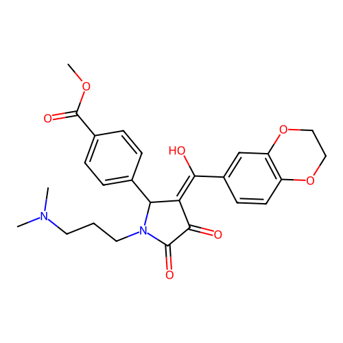 methyl 4-(3-(2,3-dihydrobenzo[b][1,4]dioxine-6-carbonyl)-1-(3-(dimethylamino)propyl)-4-hydroxy-5-oxo-2,5-dihydro-1H-pyrrol-2-yl)benzoate structure