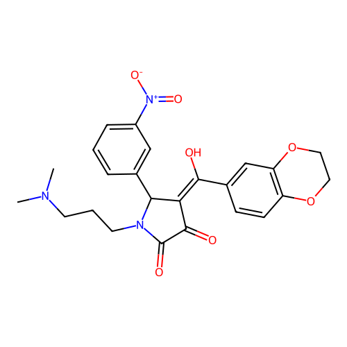 (4E)-4-[2,3-dihydro-1,4-benzodioxin-6-yl(hydroxy)methylidene]-1-[3-(dimethylamino)propyl]-5-(3-nitrophenyl)pyrrolidine-2,3-dione structure
