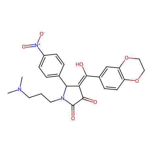 (4E)-4-[2,3-dihydro-1,4-benzodioxin-6-yl(hydroxy)methylidene]-1-[3-(dimethylamino)propyl]-5-(4-nitrophenyl)pyrrolidine-2,3-dione structure