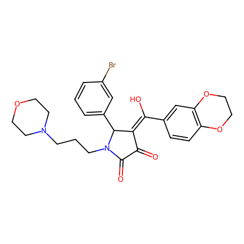 (4E)-5-(3-bromophenyl)-4-[2,3-dihydro-1,4-benzodioxin-6-yl(hydroxy)methylidene]-1-(3-morpholin-4-ylpropyl)pyrrolidine-2,3-dione structure