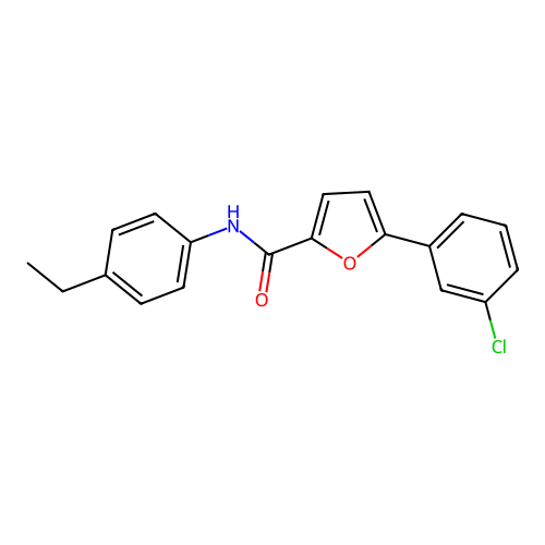 5-(3-chlorophenyl)-N-(4-ethylphenyl)furan-2-carboxamide structure