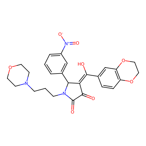 (4E)-4-[2,3-dihydro-1,4-benzodioxin-6-yl(hydroxy)methylidene]-1-(3-morpholin-4-ylpropyl)-5-(3-nitrophenyl)pyrrolidine-2,3-dione structure