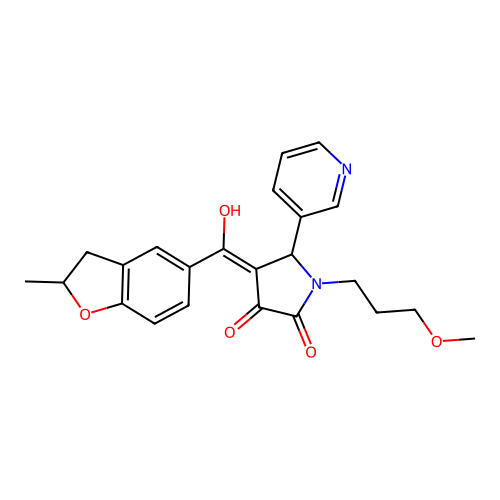 3-hydroxy-1-(3-methoxypropyl)-4-(2-methyl-2,3-dihydro-1-benzofuran-5-carbonyl)-5-(pyridin-3-yl)-2,5-dihydro-1H-pyrrol-2-one structure