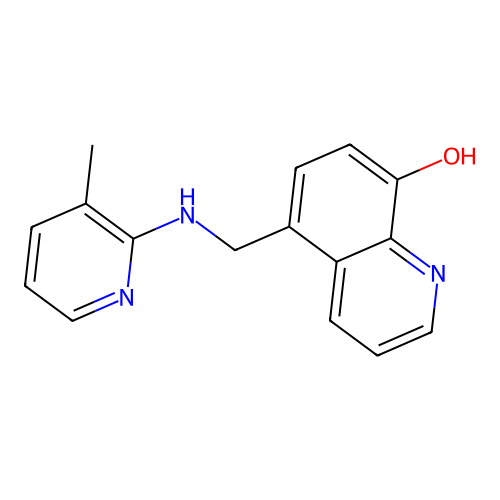 5-[[(3-Methyl-2-pyridyl)amino]methyl]quinolin-8-ol structure