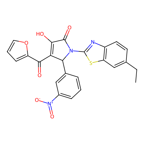 1-(6-ethylbenzo[d]thiazol-2-yl)-4-(furan-2-carbonyl)-3-hydroxy-5-(3-nitrophenyl)-1H-pyrrol-2(5H)-one structure