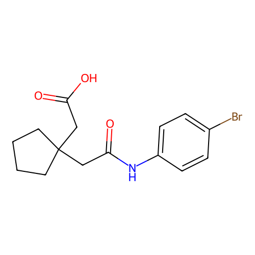 (1-{2-[(4-Bromophenyl)amino]-2-oxoethyl}cyclopentyl)acetic acid structure