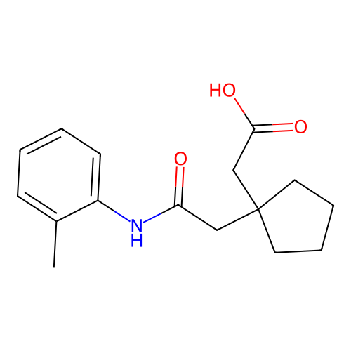 (1-{2-[(2-Methylphenyl)amino]-2-oxoethyl}cyclopentyl)acetic acid structure
