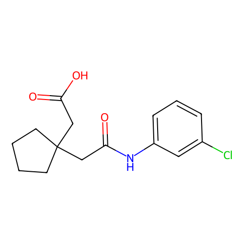 (1-{2-[(3-Chlorophenyl)amino]-2-oxoethyl}cyclopentyl)acetic acid structure