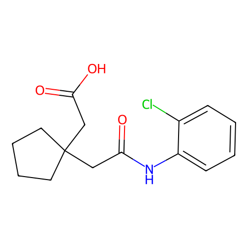(1-{2-[(2-Chlorophenyl)amino]-2-oxoethyl}cyclopentyl)acetic acid structure