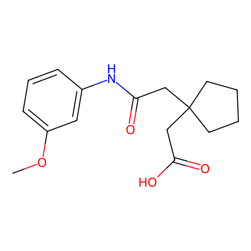 (1-{2-[(3-Methoxyphenyl)amino]-2-oxoethyl}cyclopentyl)acetic acid structure
