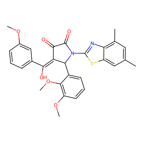 (4E)-5-(2,3-dimethoxyphenyl)-1-(4,6-dimethyl-1,3-benzothiazol-2-yl)-4-[hydroxy(3-methoxyphenyl)methylidene]pyrrolidine-2,3-dione structure