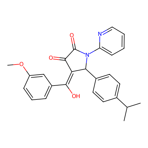 (4E)-4-[hydroxy(3-methoxyphenyl)methylidene]-5-[4-(propan-2-yl)phenyl]-1-(pyridin-2-yl)pyrrolidine-2,3-dione structure