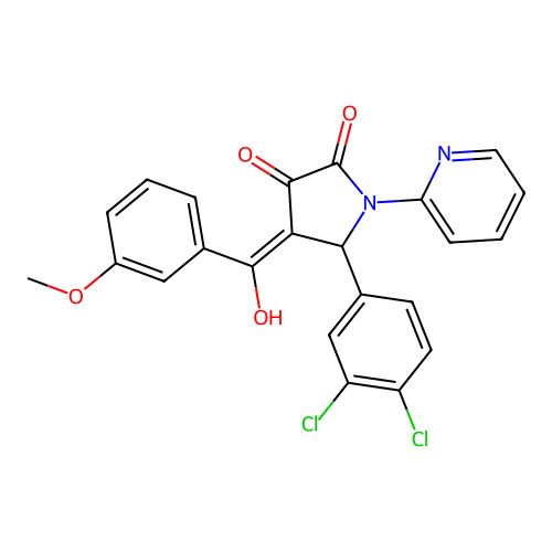 5-(3,4-dichlorophenyl)-3-hydroxy-4-(3-methoxybenzoyl)-1-(pyridin-2-yl)-1H-pyrrol-2(5H)-one structure