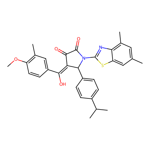 (4E)-1-(4,6-dimethyl-1,3-benzothiazol-2-yl)-4-[hydroxy(4-methoxy-3-methylphenyl)methylidene]-5-[4-(propan-2-yl)phenyl]pyrrolidine-2,3-dione structure