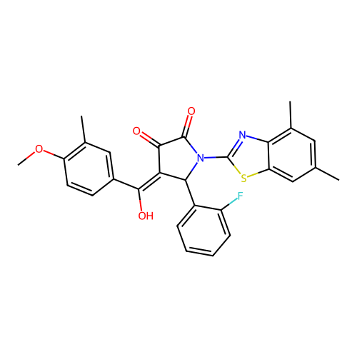 1-(4,6-dimethylbenzo[d]thiazol-2-yl)-5-(2-fluorophenyl)-3-hydroxy-4-(4-methoxy-3-methylbenzoyl)-1H-pyrrol-2(5H)-one structure