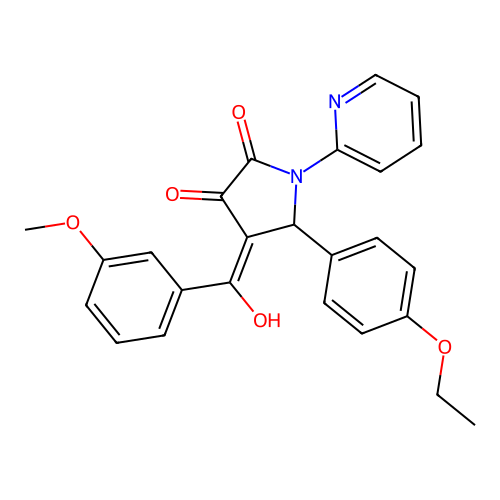 5-(4-ethoxyphenyl)-3-hydroxy-4-(3-methoxybenzoyl)-1-(pyridin-2-yl)-1H-pyrrol-2(5H)-one structure