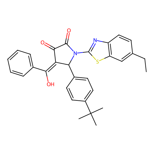 (4E)-5-(4-tert-butylphenyl)-1-(6-ethyl-1,3-benzothiazol-2-yl)-4-[hydroxy(phenyl)methylidene]pyrrolidine-2,3-dione structure