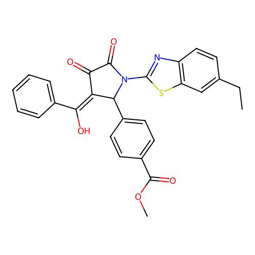 methyl 4-(3-benzoyl-1-(6-ethylbenzo[d]thiazol-2-yl)-4-hydroxy-5-oxo-2,5-dihydro-1H-pyrrol-2-yl)benzoate structure