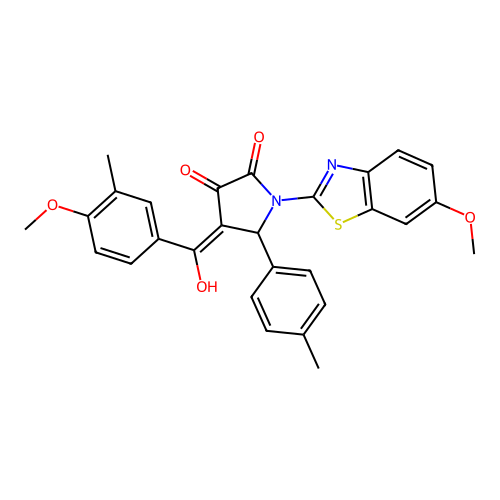 3-hydroxy-4-(4-methoxy-3-methylbenzoyl)-1-(6-methoxybenzo[d]thiazol-2-yl)-5-(p-tolyl)-1H-pyrrol-2(5H)-one structure