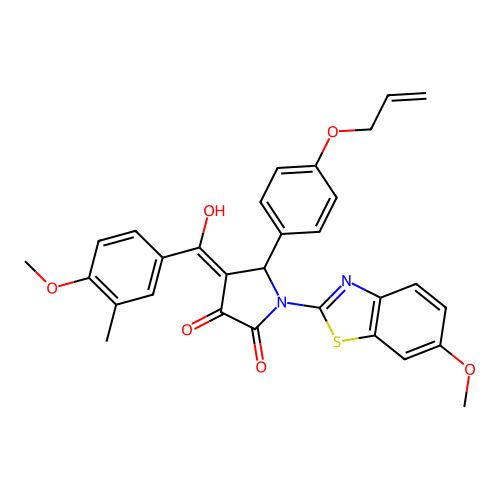 5-(4-(allyloxy)phenyl)-3-hydroxy-4-(4-methoxy-3-methylbenzoyl)-1-(6-methoxybenzo[d]thiazol-2-yl)-1H-pyrrol-2(5H)-one structure
