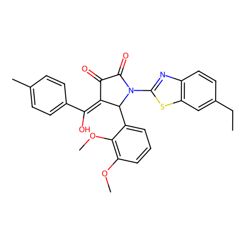 (4E)-5-(2,3-dimethoxyphenyl)-1-(6-ethyl-1,3-benzothiazol-2-yl)-4-[hydroxy(4-methylphenyl)methylidene]pyrrolidine-2,3-dione structure