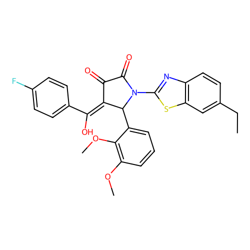 (4E)-5-(2,3-dimethoxyphenyl)-1-(6-ethyl-1,3-benzothiazol-2-yl)-4-[(4-fluorophenyl)(hydroxy)methylidene]pyrrolidine-2,3-dione structure