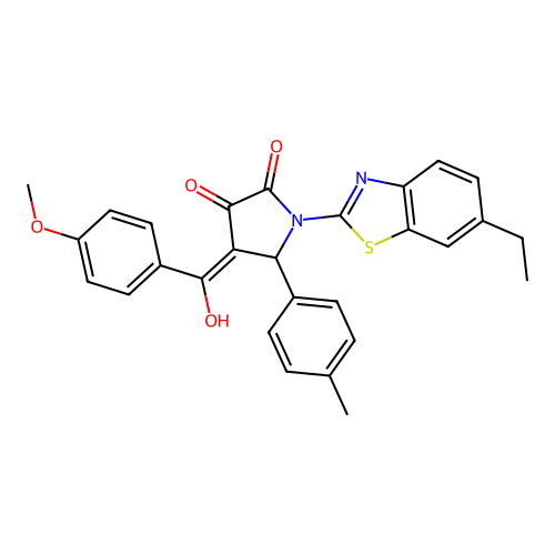 (4E)-1-(6-ethyl-1,3-benzothiazol-2-yl)-4-[hydroxy(4-methoxyphenyl)methylidene]-5-(4-methylphenyl)pyrrolidine-2,3-dione structure