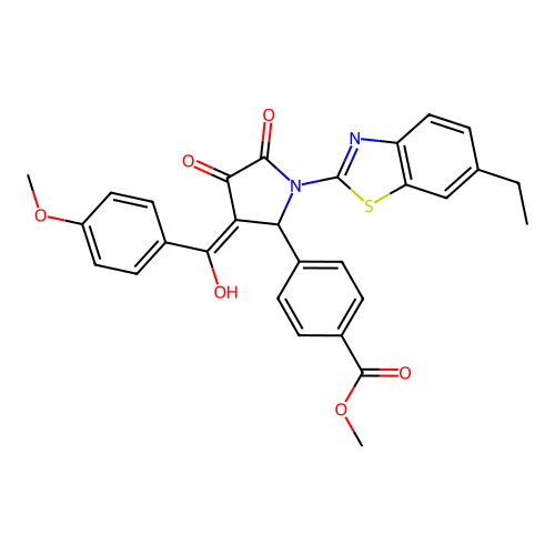 methyl 4-(1-(6-ethylbenzo[d]thiazol-2-yl)-4-hydroxy-3-(4-methoxybenzoyl)-5-oxo-2,5-dihydro-1H-pyrrol-2-yl)benzoate structure